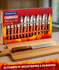 Kit Tádua e Talheres para Churrasco mais Faca para Pão
