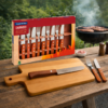 Kit Tádua e Talheres para Churrasco mais Faca para Pão
