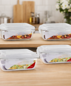 Kit 6 Potes de Vidro Belakaza 3 de 640ml e 3 de 370ml