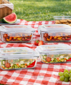 Kit 6 Potes de Vidro Belakaza 3 de 640ml e 3 de 370ml