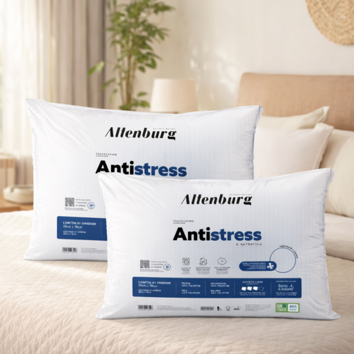 Kit 2 Travesseiros Antistress 50x70cm Ideal para Noites de Sono Confortáveis