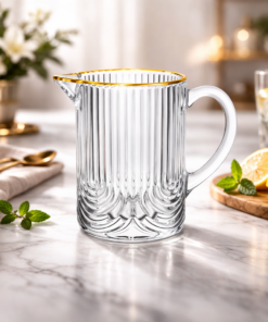 Jarra com Filete Dourado 260ml Laure em Vidro