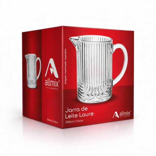 Jarra com Filete Dourado 260ml de Leite da Laure em Vidro