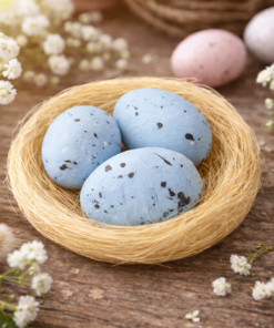 Ovos Decorativos de Páscoa no Ninho Enfeite Charmoso