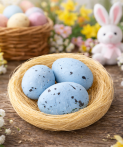 Ovos Decorativos de Páscoa no Ninho Enfeite Charmoso