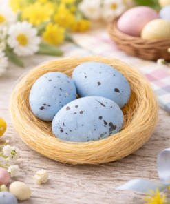 Ovos Decorativos de Páscoa no Ninho Enfeite Charmoso