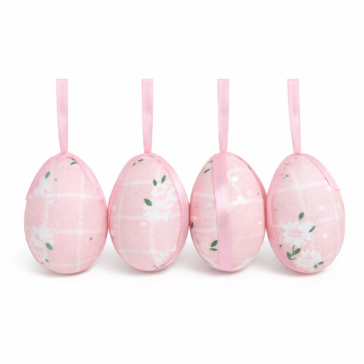 Ovo Decorativo de Páscoa Rosa Floral e Temático