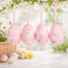 Ovo Decorativo de Páscoa Rosa Floral e Temático