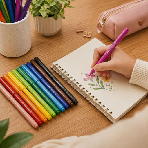 Canetinha Hidrográfica Vai e Vem 12 Cores Faber-Castell