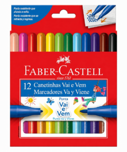 Canetinha Hidrográfica Vai e Vem 12 Cores Faber-Castell