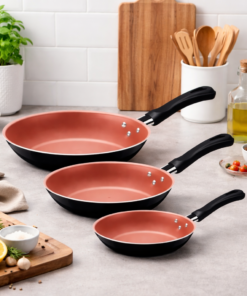 Kit 3 Frigideiras Tramontina Caribe Alumínio Antiaderente Starflon Cozinha 16 20 24 cm