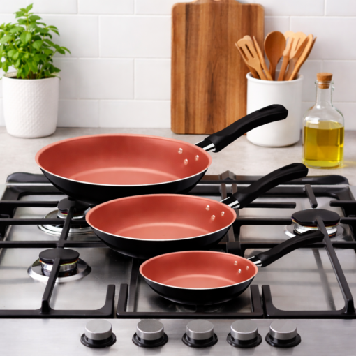 Kit 3 Frigideiras Tramontina Caribe Alumínio Antiaderente Starflon Cozinha 16 20 24 cm