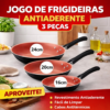 Kit 3 Frigideiras Tramontina Caribe Alumínio Antiaderente Starflon Cozinha 16 20 24 cm