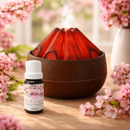 Umidificador de Ar Lenha Acesa com Essência Aromática