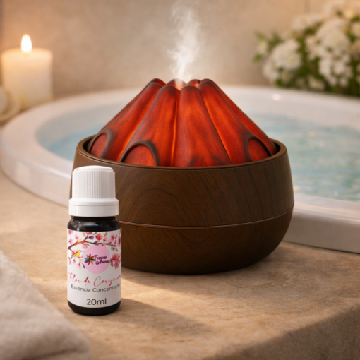 Umidificador de Ar Lenha Acesa com Essência Aromática