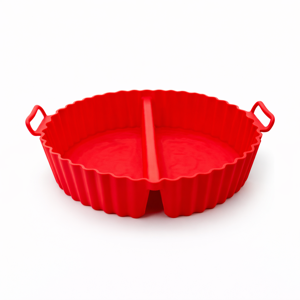 Forma de Silicone para Air Fryer com Divisória Antiaderente 20x16x4,7cm
