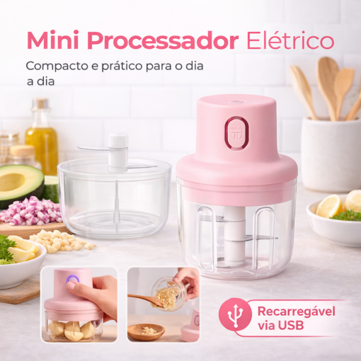 Mini Processador Elétrico USB Portátil para Alimentos Belakaza