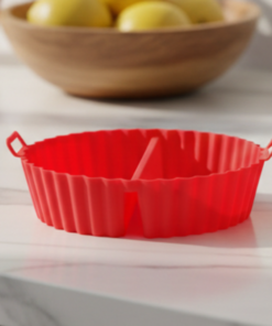 Forma de Silicone para Air Fryer com Divisória Antiaderente 20x16x4,7cm