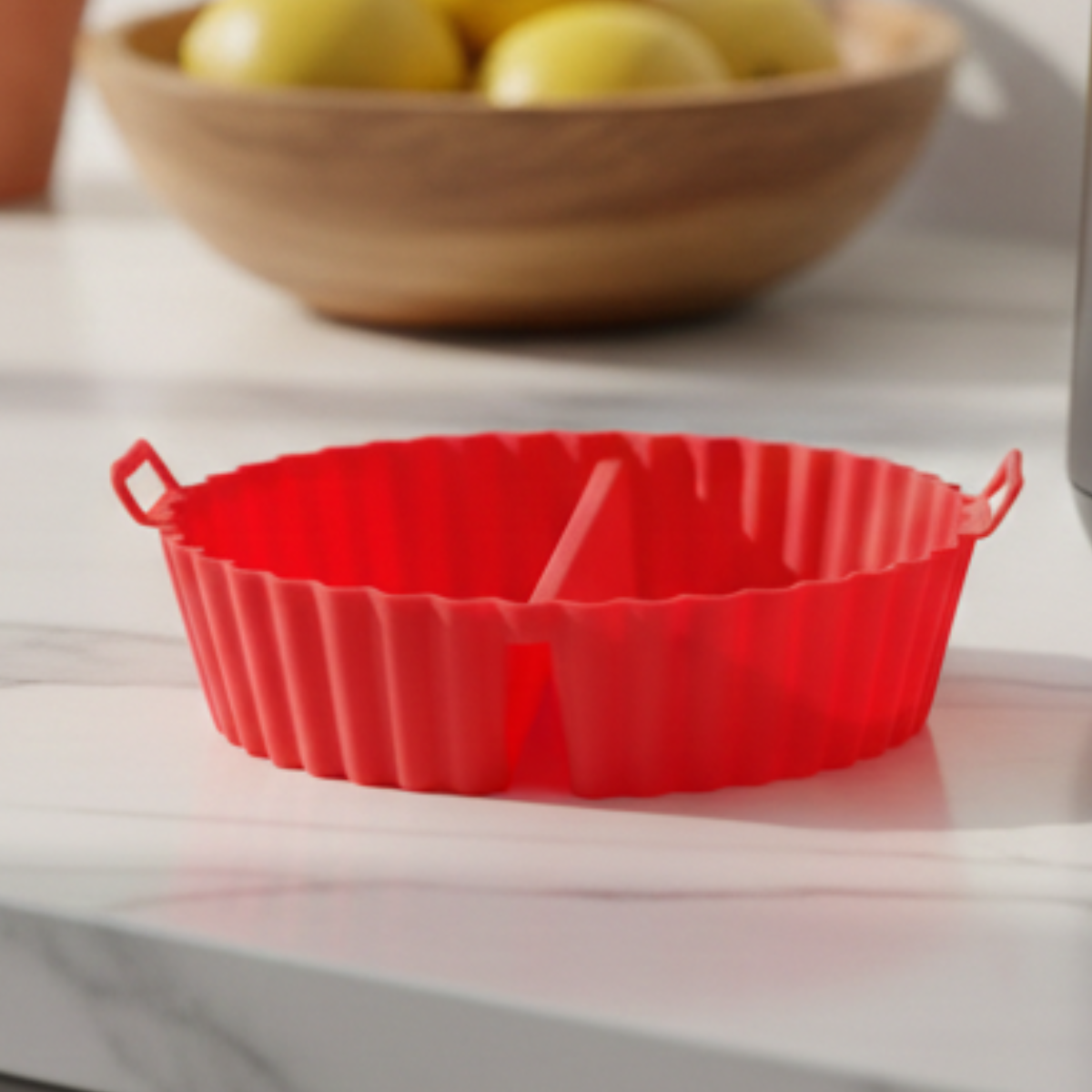 Forma de Silicone para Air Fryer com Divisória Antiaderente 20x16x4,7cm