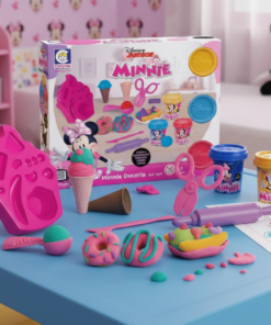 Kit Massinha de Modelar Doceria Minnie Brinquedo Infantil Criativo com Acessórios