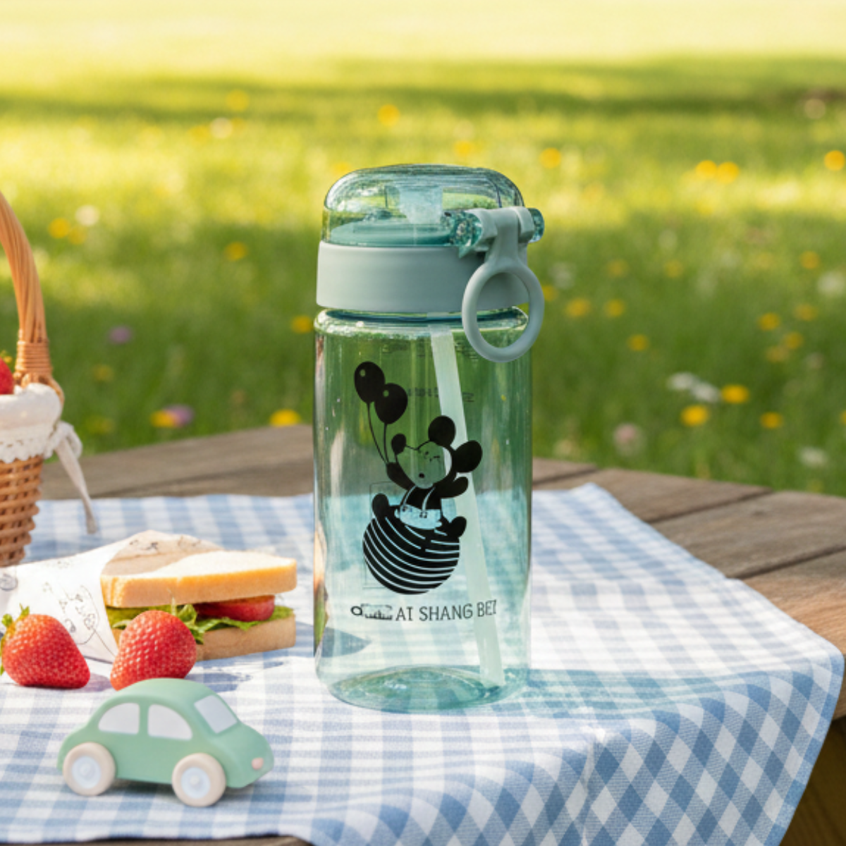 Garrafa Plástica 450ml com Tampa Rosca e Alça para Transporte