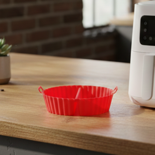 Forma de Silicone para Air Fryer com Divisória Antiaderente 20x16x4,7cm
