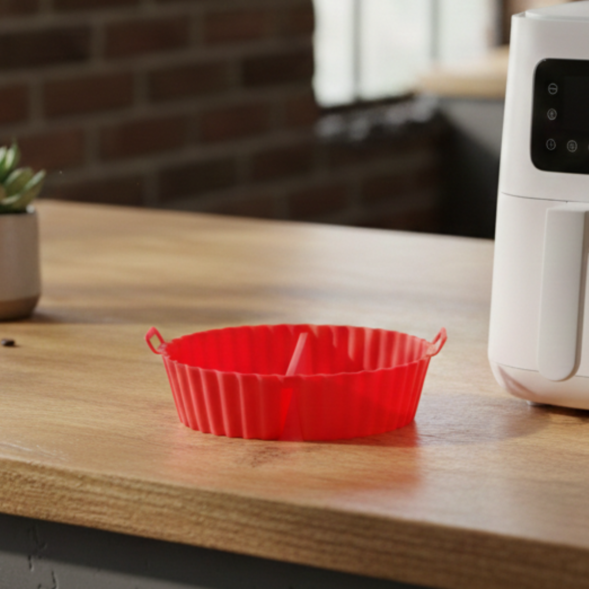 Forma de Silicone para Air Fryer com Divisória Antiaderente 20x16x4,7cm