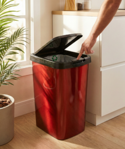 Lixeira metalizada com click de 9 litros