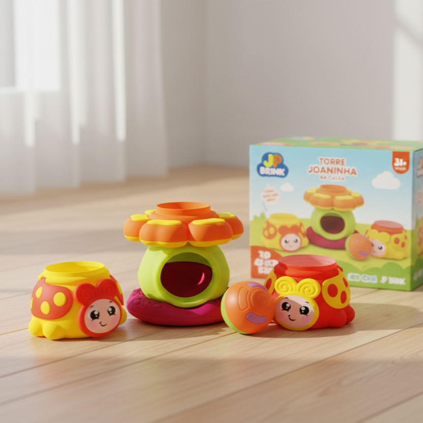 Torre joaninha brinquedo educativo