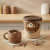 Pote para Café com Tampa de Rosca Decorado Plasútil