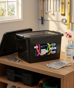 Caixa organizadora preta 10L