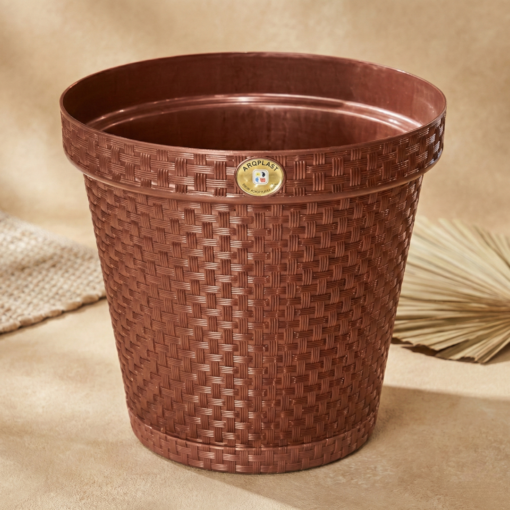 Vaso Redondo Rattan 10L Terracota Anti Dengue Arqplast