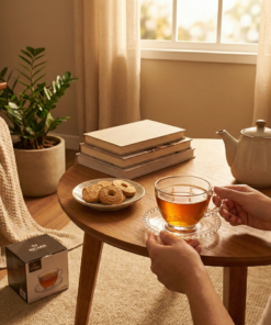 xícaras de chá cristal com pires Wolff