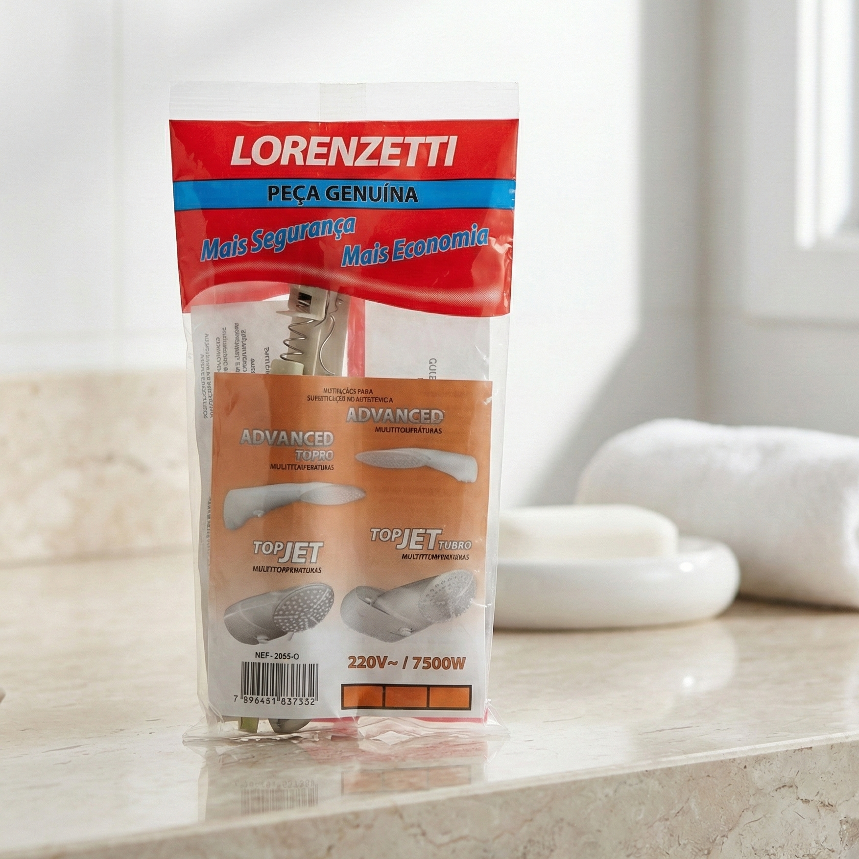 Resistencia Lorenzetti 7500w 220v Advanced Top Jet - Imagem 2