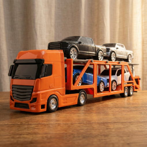 Caminhão Cegonheira Petroleum com 4 Carros Roma Brinquedos