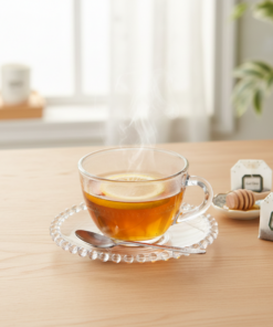 xícaras de chá cristal com pires Wolff