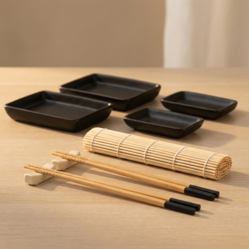 Conjunto para Sushi Saitama em Bambu 7 Peças Lyor