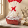 Kit Cesta Organizadora Cristalino Vermelho Tamanho G KT Brindes
