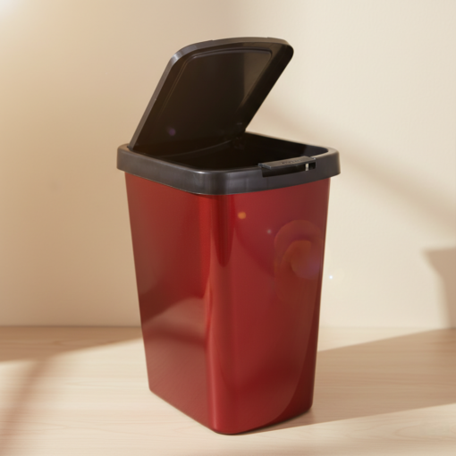 Lixeira metalizada com click de 9 litros