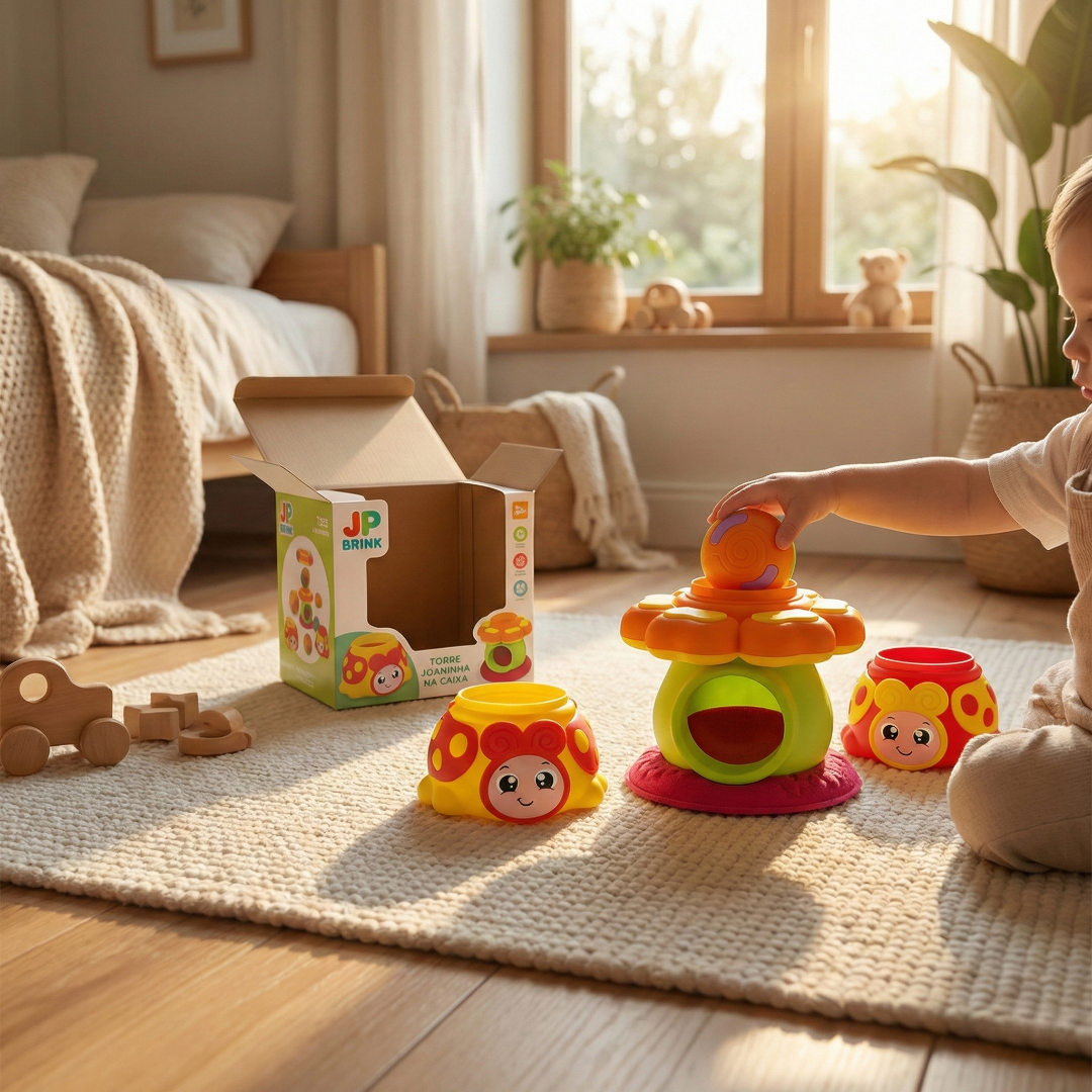 Torre joaninha brinquedo educativo