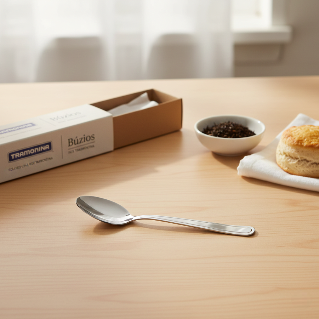 colher de chá inox da linha Búzios