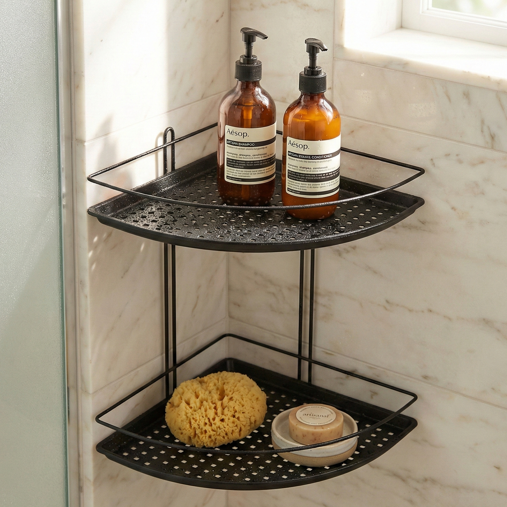 Porta Shampoo Canto Duplo Aramado