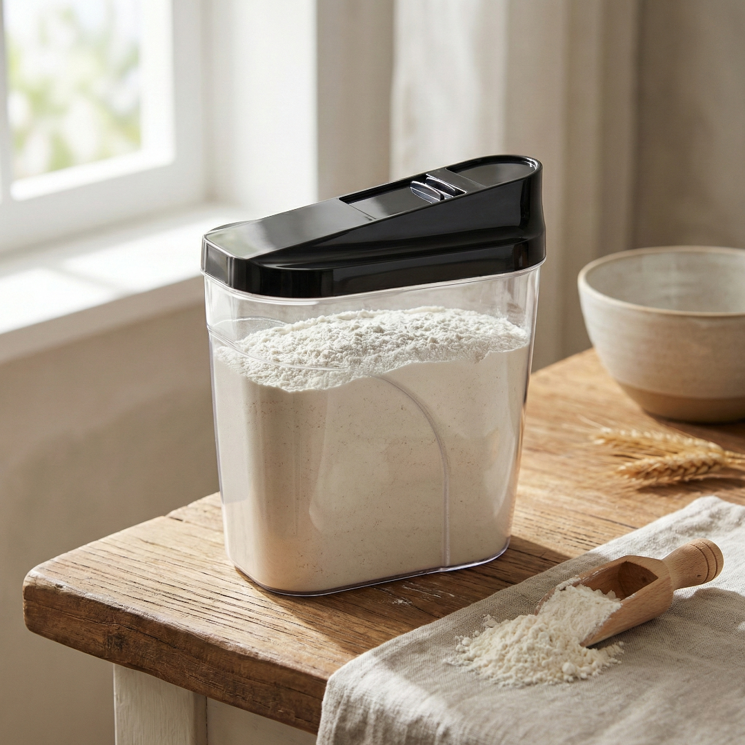 farinheira de plástico transparente 1 Litro