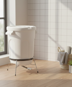 Cesto de roupa fechado plástico