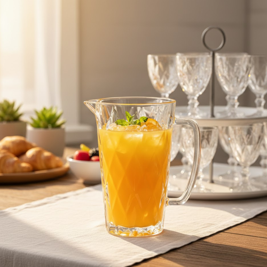 Kit Jarra de Vidro 1,2L com 12 Taças 300ml