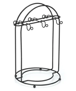 Suporte Preto para Xícara de Chá Elegante e Funcional