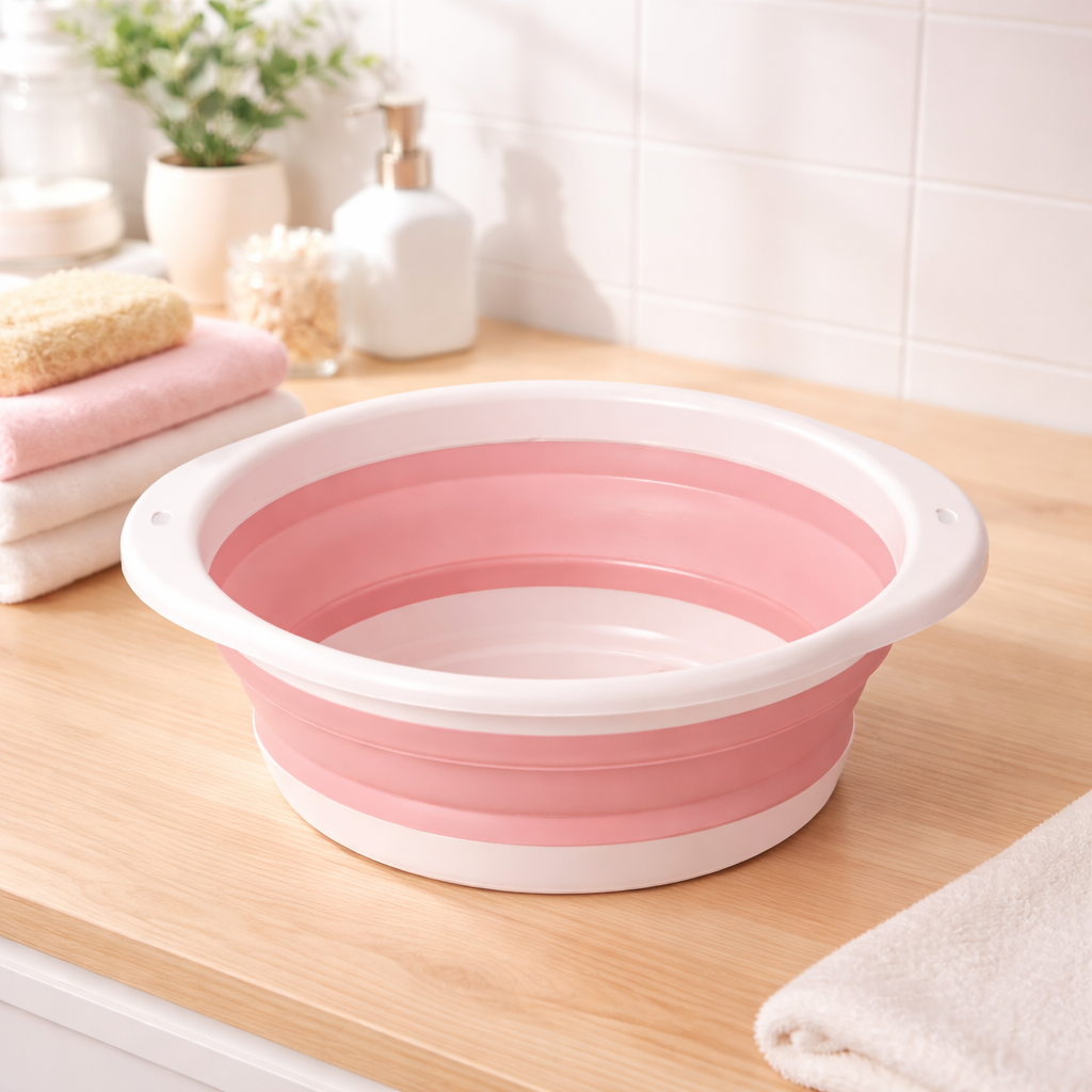 Balde Retrátil de Plástico Multiuso para Limpeza