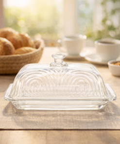 Manteigueira de Vidro Retangular com Tampa Laure