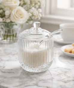 Açucareiro de Vidro com Colher Laure 220ML
