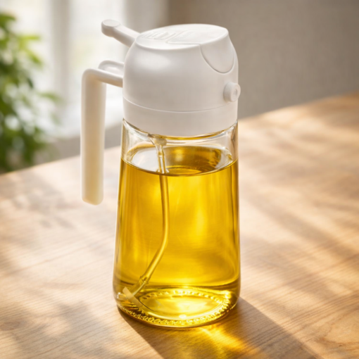 Galheteiro 2 em 1 de Vidro com Borrifador Branco 450ml Lyor
